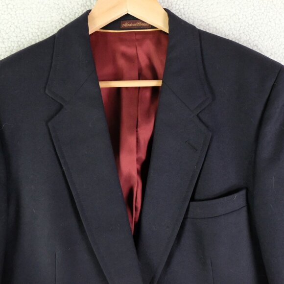 Chaps Ralph Lauren Blazer Mens 42L Tall Navy Blue Gold Button Vented Vintage - Picture 2 of 16